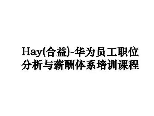 Hay(合益)-华为员工职位分析与薪酬体系培训课程教学文案