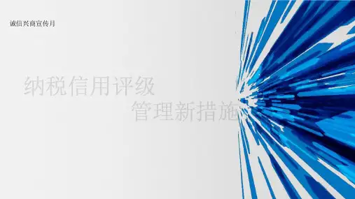 纳税信用评级管理新举措课件