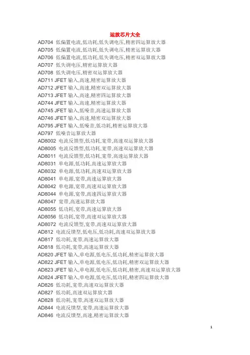 运放芯片大全