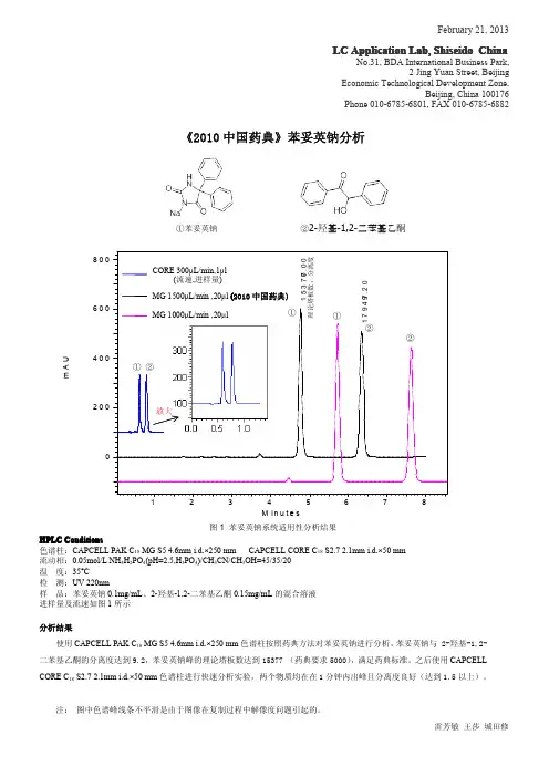 苯妥英钠的分析报告 方法参照2010中国药典