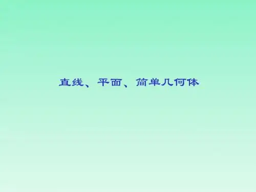 直线、平面、简单几何体优质课件