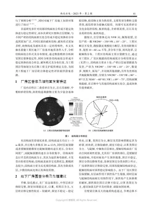 211219472_缓倾岩层地下厂房洞室围岩稳定性评价——以某抽水蓄能电站地下厂房为例
