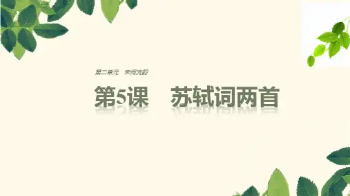 2018版高中语文人教版必修四课件：第二单元 第5课 苏轼词两首