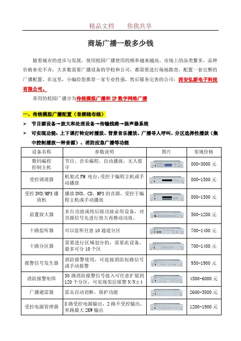 商场广播一般多少钱