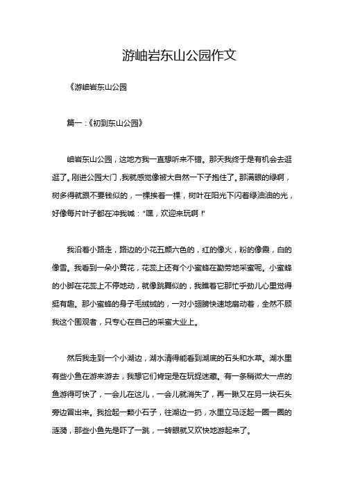 游岫岩东山公园作文