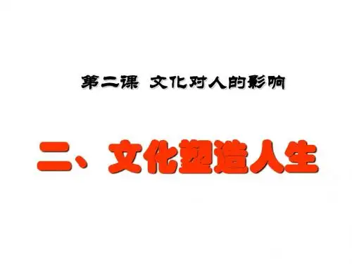 高二政治课件 2.2文化塑造人生(人教版必修3)