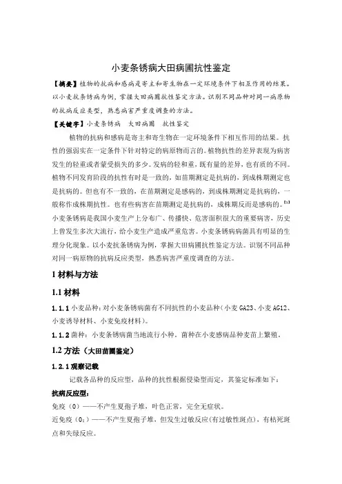小麦条锈病抗性鉴定。jpf
