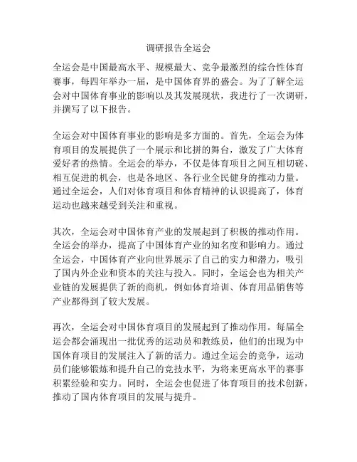 调研报告全运会