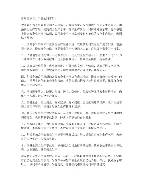 安全生产遵章守纪承诺书