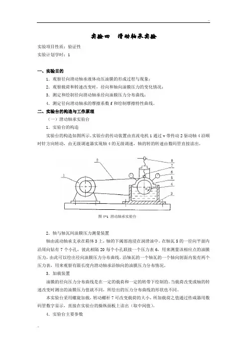 《滑动轴承实验》word版