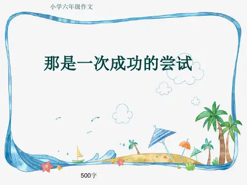 小学六年级作文《那是一次成功的尝试》500字(共9页PPT)