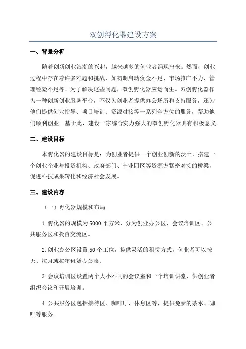 双创孵化器建设方案