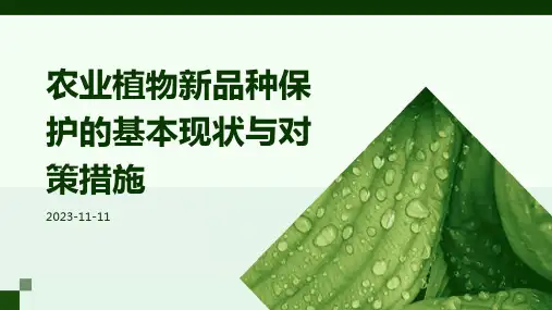 农业植物新品种保护的基本现状与对策措施