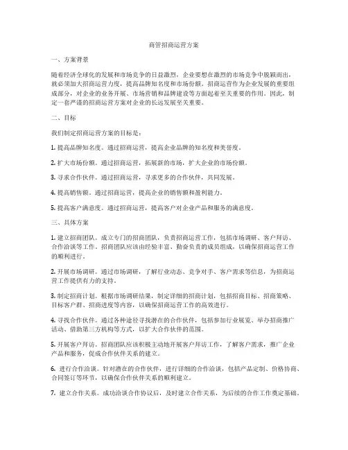 商管招商运营方案