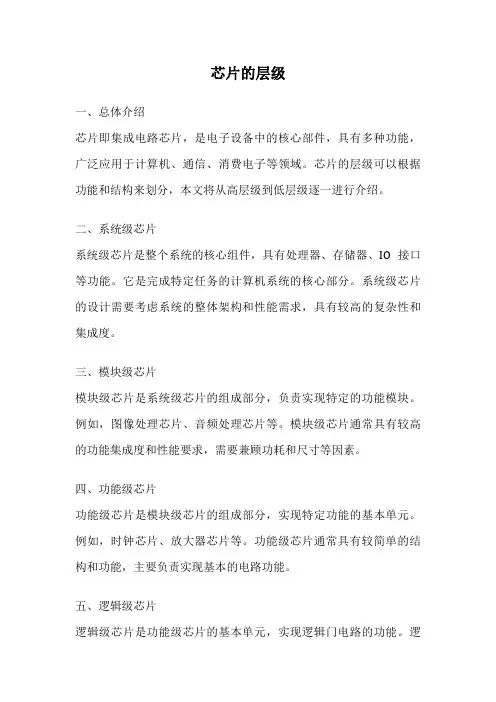芯片的层级