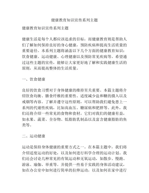 健康教育知识宣传系列主题