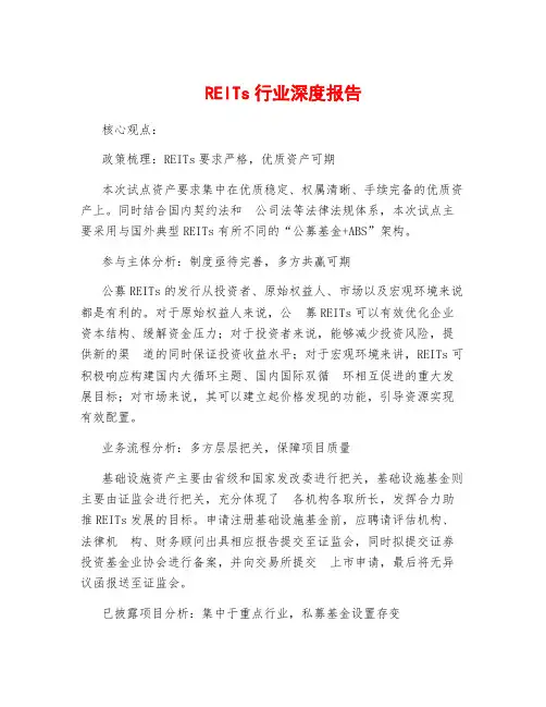 REITs行业深度报告