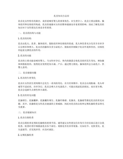 乳房知识点总结