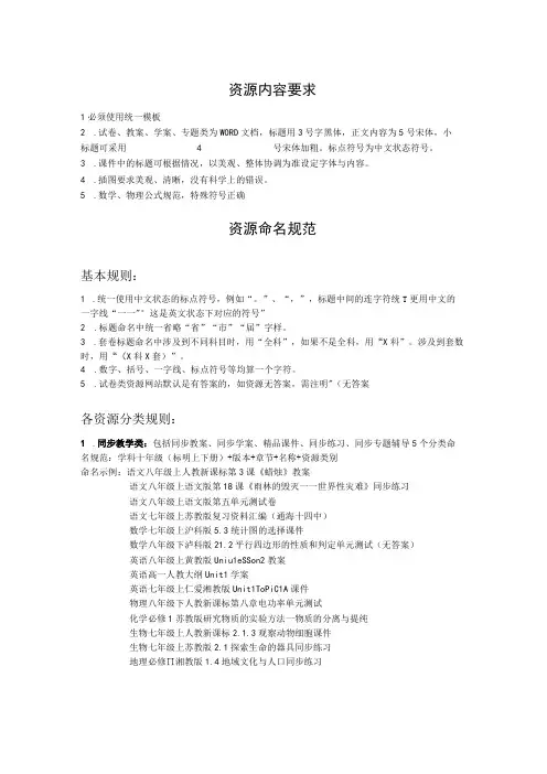 资源命名规范