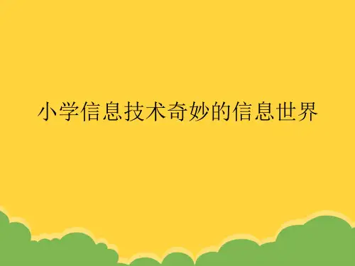 小学信息技术奇妙的信息世界ppt选优文档
