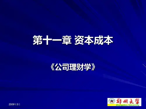郑州大学双学位课程课件——财务管理学：资本成本29页