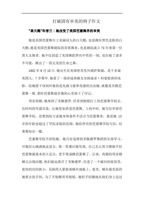 打破固有审美的例子作文