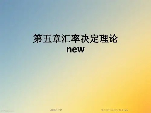 第五章汇率决定理论new