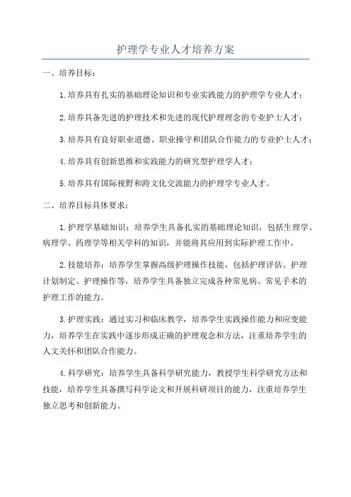 护理学专业人才培养方案