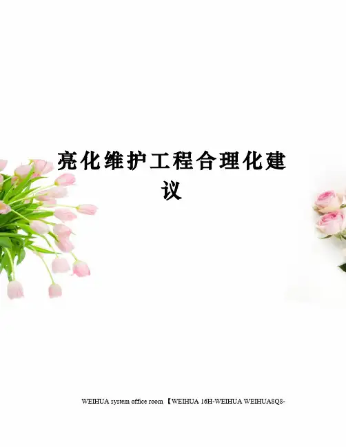 亮化维护工程合理化建议修订稿