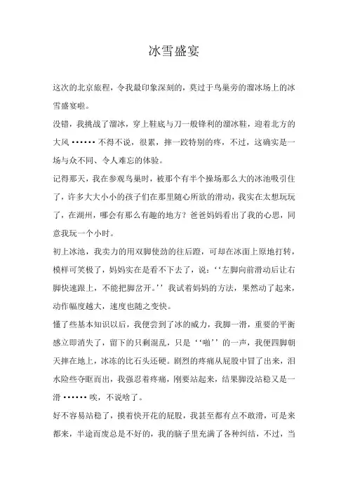 五年级叙事冰雪盛宴