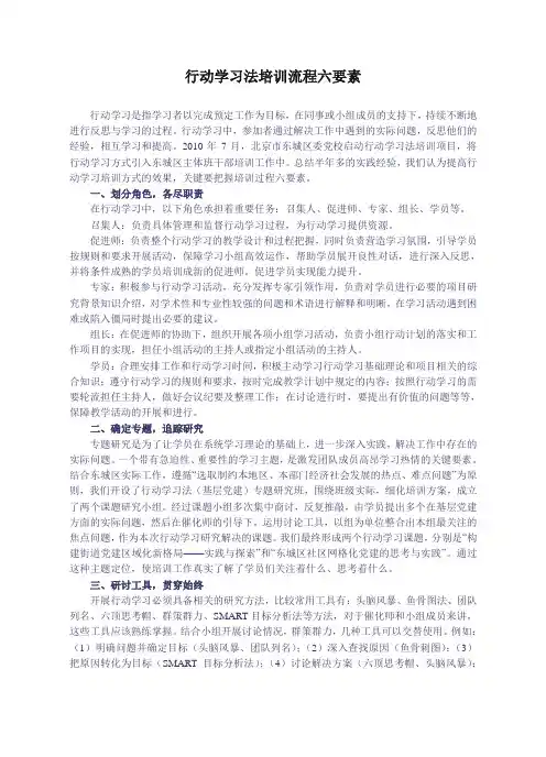 行动学习法培训流程六要素