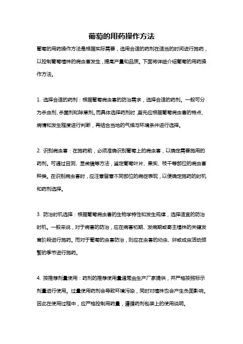 葡萄的用药操作方法