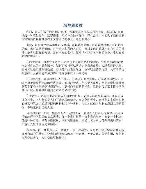 名与利素材