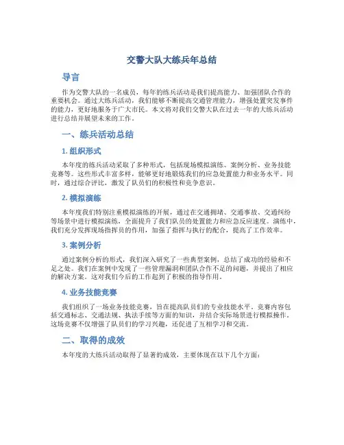 交警大队大练兵年总结