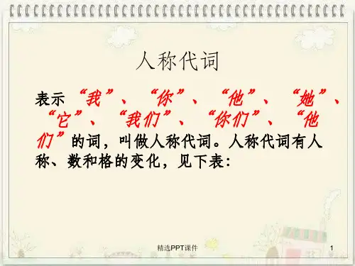 人称代词和物主代词的用法ppt课件
