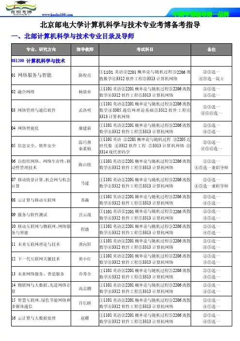 育明考博-北京邮电大学网络技术研究院计算机科学与技术专业考博报录比参考书复习方法