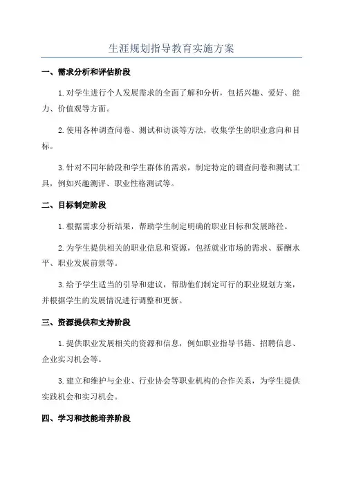 生涯规划指导教育实施方案