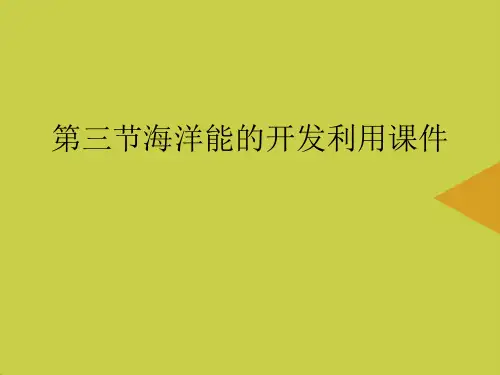 海洋能的开发利用最新PPT资料