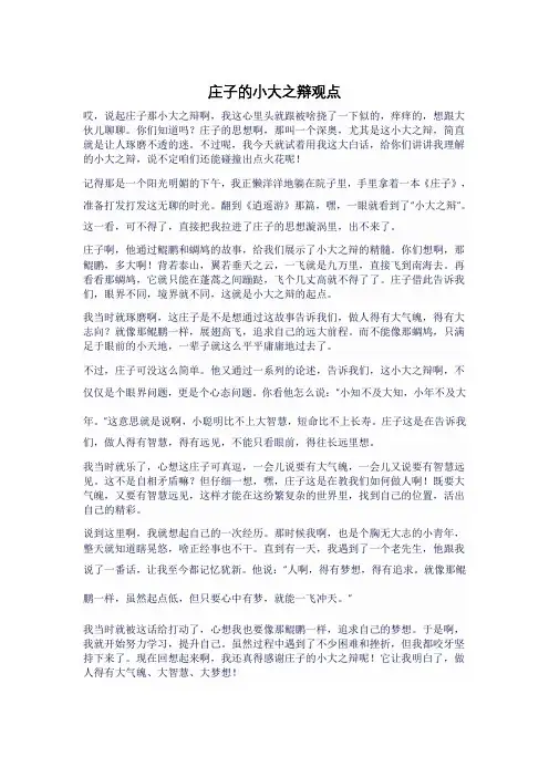 庄子的小大之辩观点
