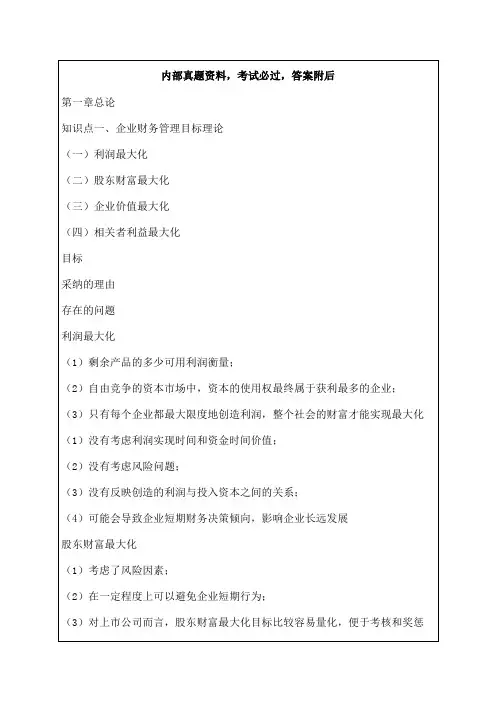 中级会计职称《财务管理》全书各章重点分析