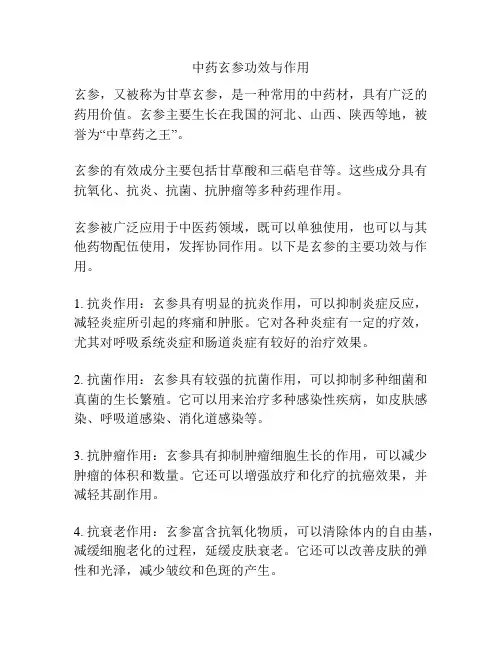 中药玄参功效与作用