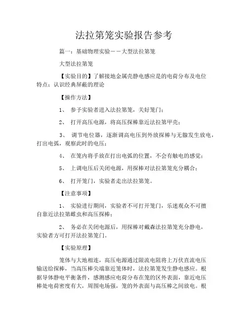 法拉第笼实验报告参考