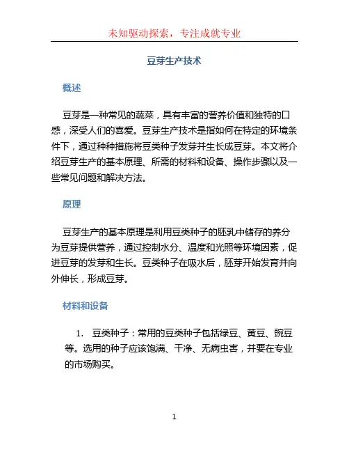 豆芽生产技术