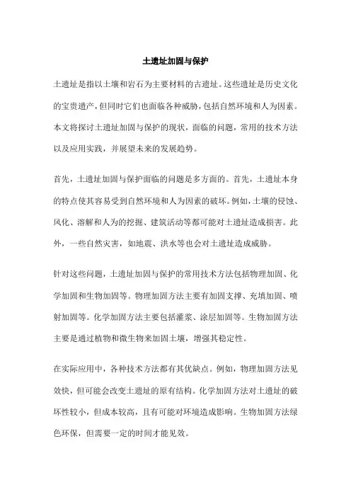 土遗址加固与保护