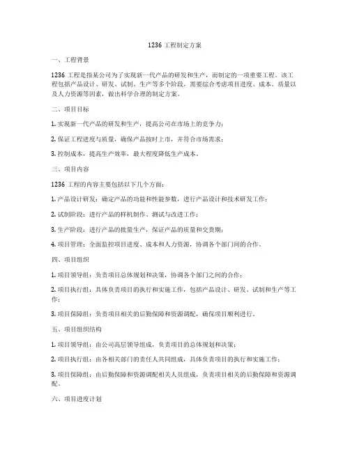 1236工程制定方案
