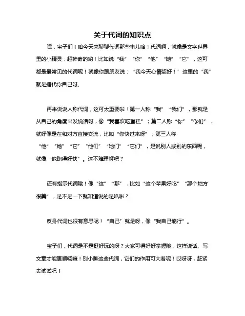关于代词的知识点