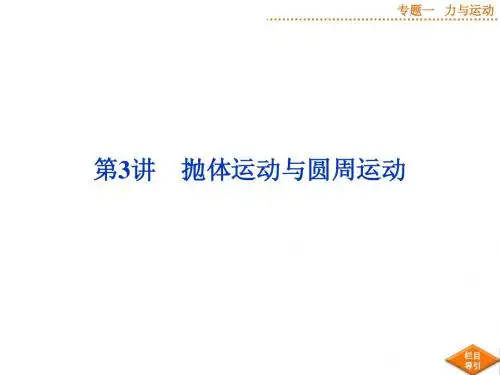 专题一第3讲抛体运动与圆周运动