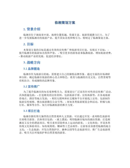 临湘策划方案