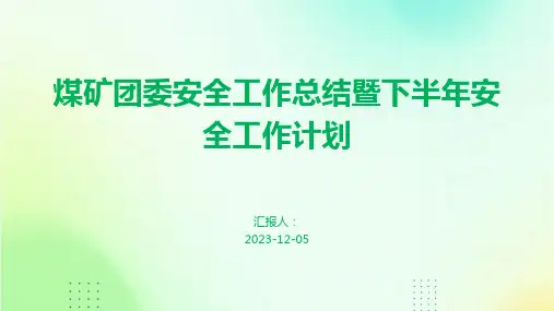 煤矿团委安全工作总结暨下半年安全工作计划