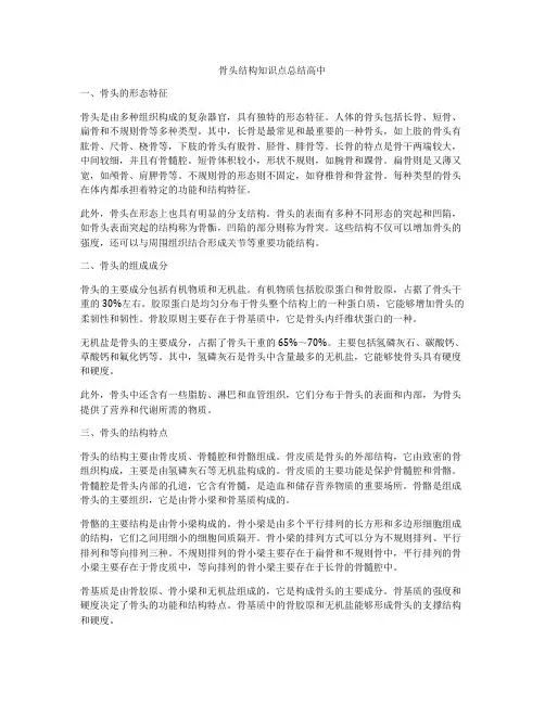 骨头结构知识点总结高中